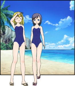 夏の海辺で